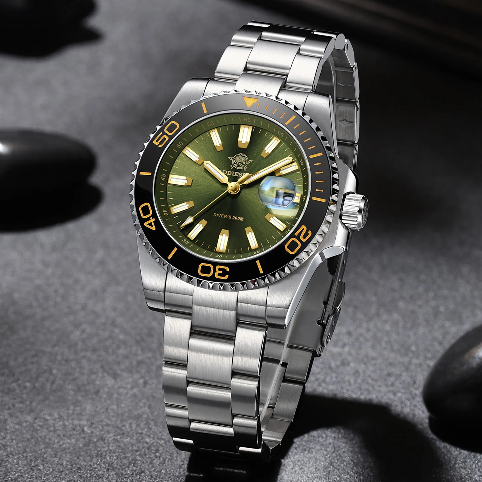

ADDIESDIVE Men's Watch AD2510 Stainless Steel 20Bar Waterproof Diving Watch 41mm BGW9 Luminous Ceramic Bezel Quartz Watches