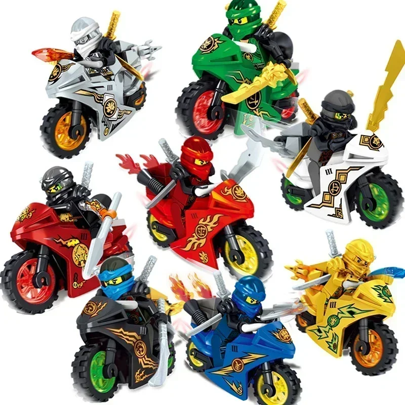 MOC NINJA Serie Bausteine Drachen-Mecha-Kloster-Auto-Set Spielzeug für Geburtstags- und Weihnachtsgeschenke