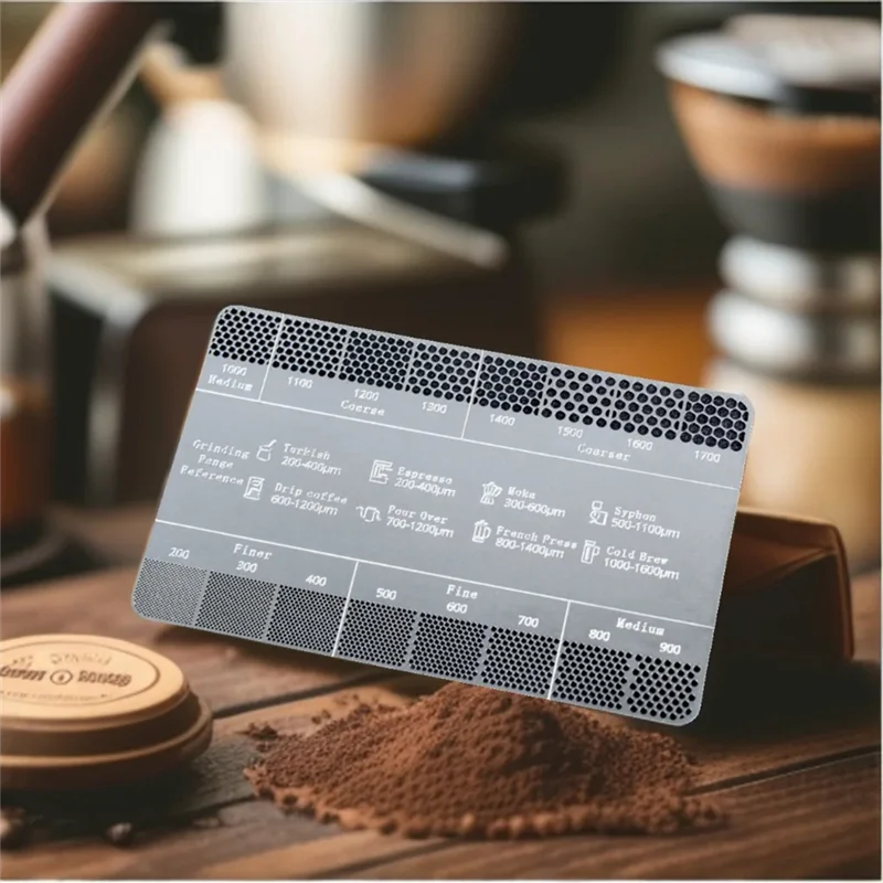A01V-Kaffee Pulver Schleifen Dicke Referenz Vergleich Karte Mühle Schleifen Pulver Dicke Vergleich Skala