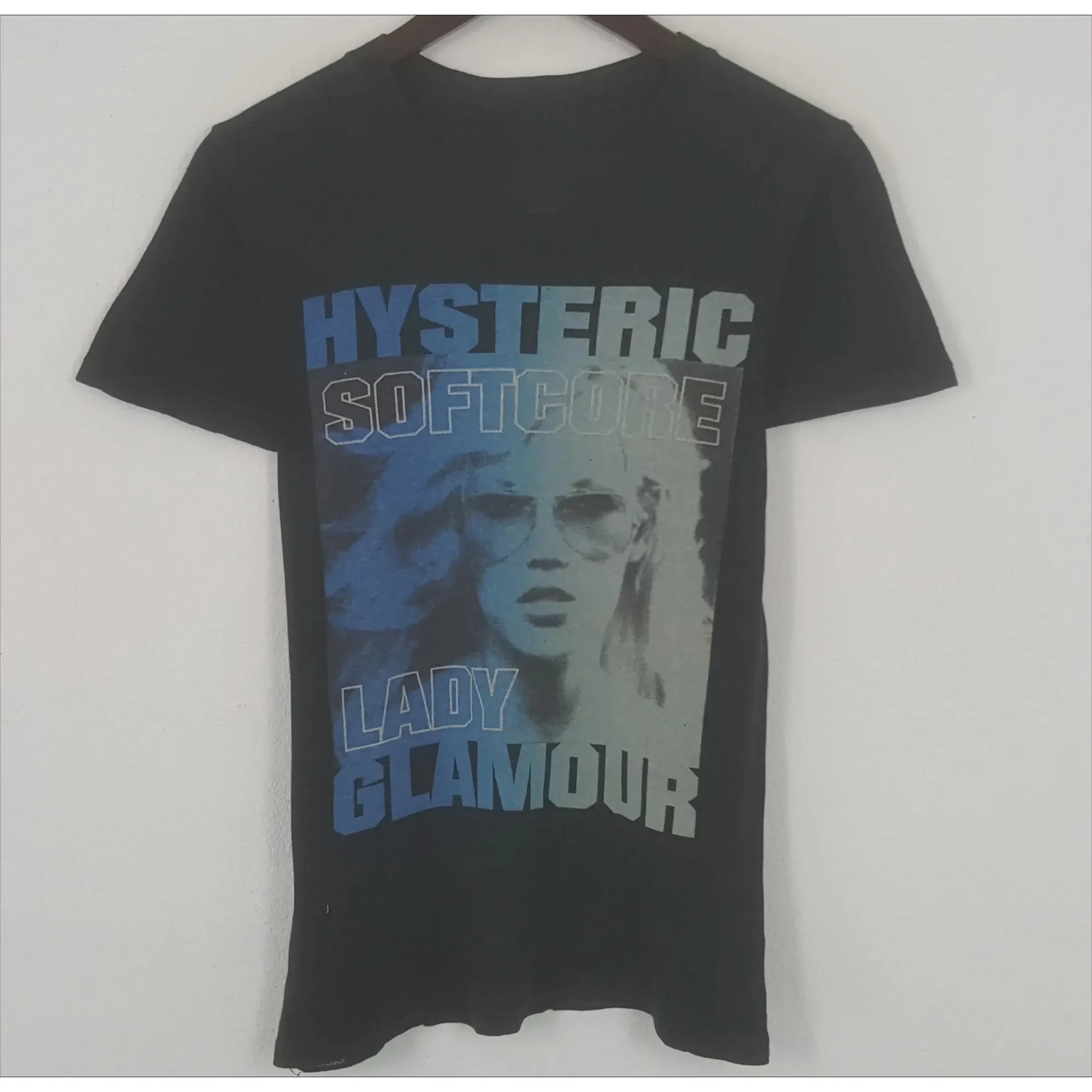 Hysteric Glamour 90s Retro Style Charcoal Reprint T Shirt for Men
