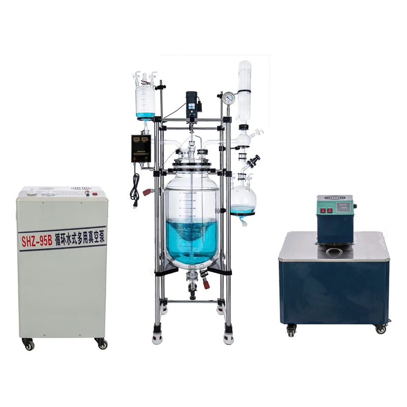 

Химическая лаборатория использует синтез дистилляционного реактора растворителя, 10 л, стеклянный реактор с оболочкой