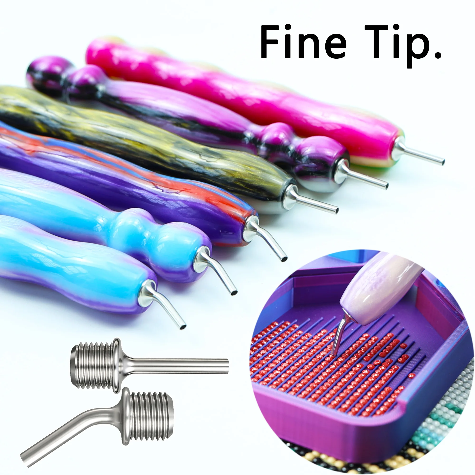 1pc Stainless Steel Diamond Painting Pen Tip, Threaded Replacement Single Head, Durable DIY Diamond Art Tool