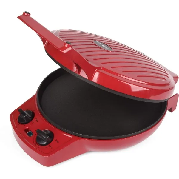 Pizza Maker com temporizador e controle de temperaturas, Calzone Maker, Pizza Forno Converte, 12 em, 1440 Watts