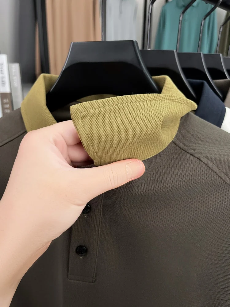 Hochwertiges Luxus-Langarm-Poloshirt für Herren, Frühling-Herbst, neuer Trend, Markenprodukt mit niedlicher Hundestickerei, koreanisches Casual-T-Shirt mit Reverskragen. – Detail 17