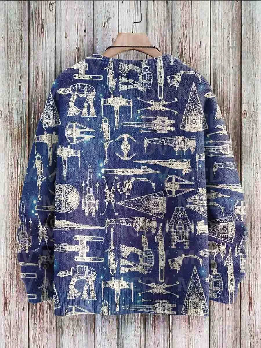 Pull décontracté en tricot imprimé nickel é d\'art vintage pour hommes et femmes, pull