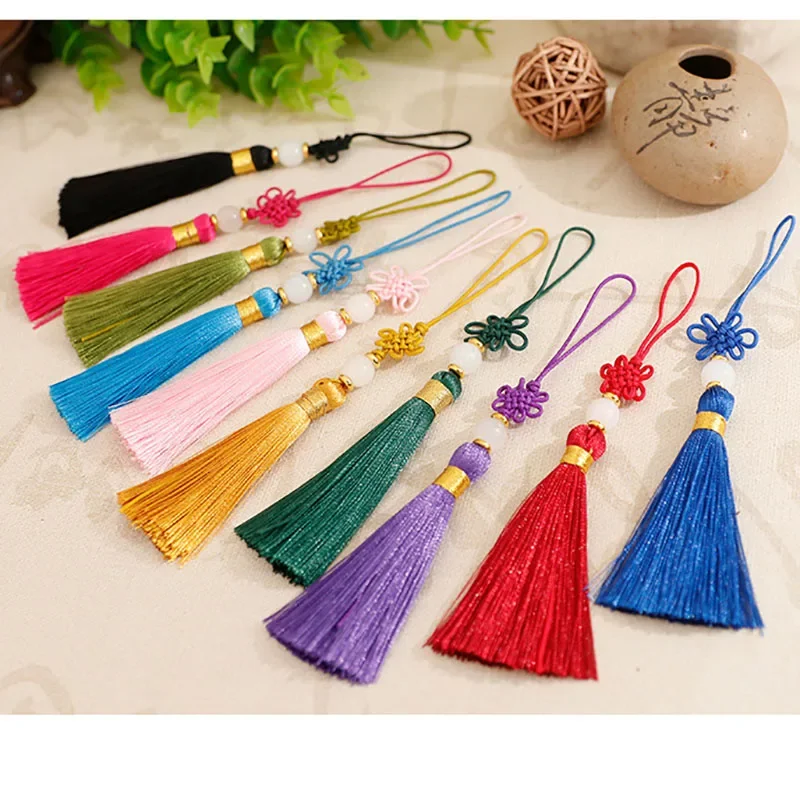 5pcs/lot Chinese Knot Tassel Silk Fringe Crafts Home Decoration Tassels for Silk Tassels Chinese Characteristics Gift Ornaments