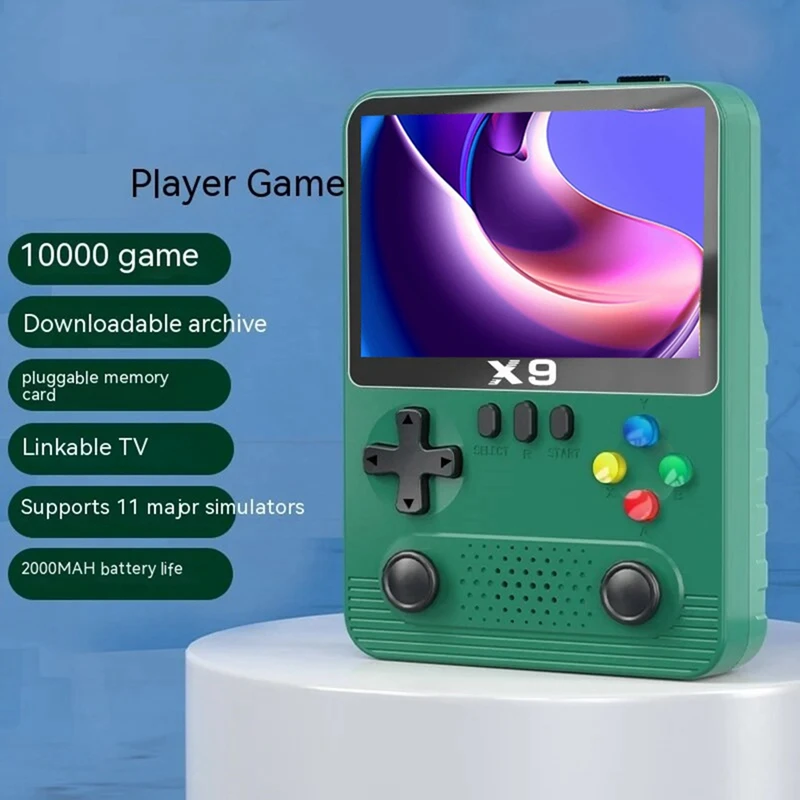 Игровая консоль X9, 10000 + игр, 3,5 дюйма, 2000 мАч, для GBA GBC NES, 11 типов симуляторов