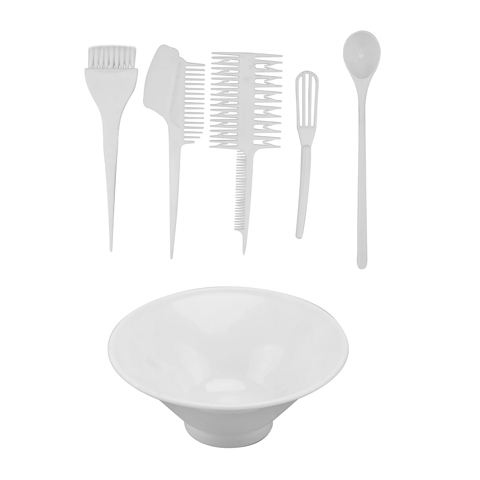 

6pcs Hair Dye Kit Professional Salon Tools Set Plastic Durable Hair Coloring Comb Brush Bowl for DIY Styling