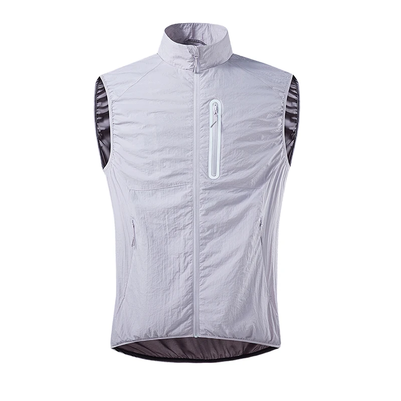 Men's Quick Dry Outdoor Vest Summer Lightweight Zip Up Stand Collar Breathable Reflective Windproof Custom Team Running Hiking