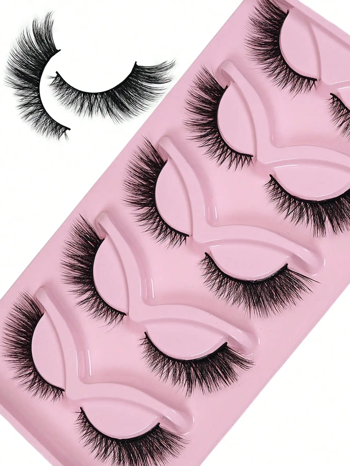 Flauschige Katzenaugen-Wimpern 5 Paar Leichte Künstliche Wimpern – Detail 4