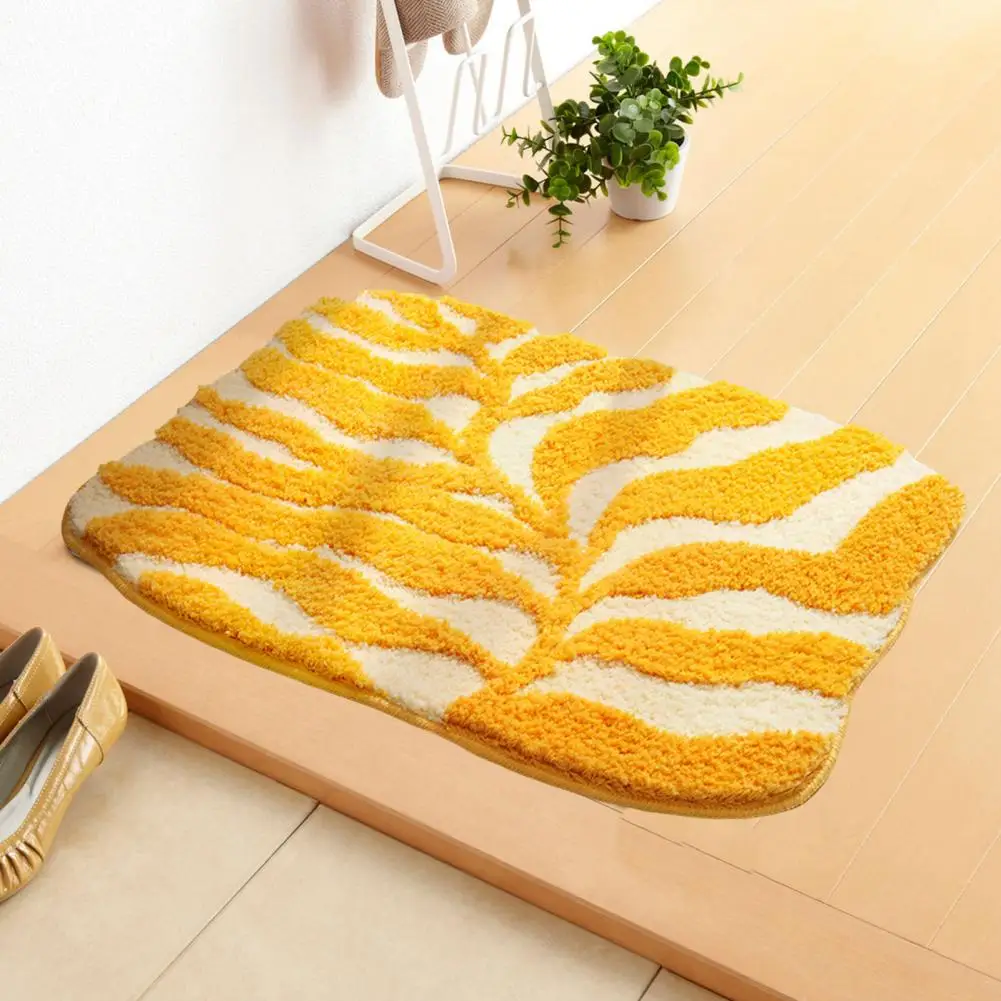 Anti-slip Rug Quick-drying Bathroom Floor Mat with Anti-slip Design Absorbent Hotel Rug Featuring 3d Plant Pattern for Bedroom