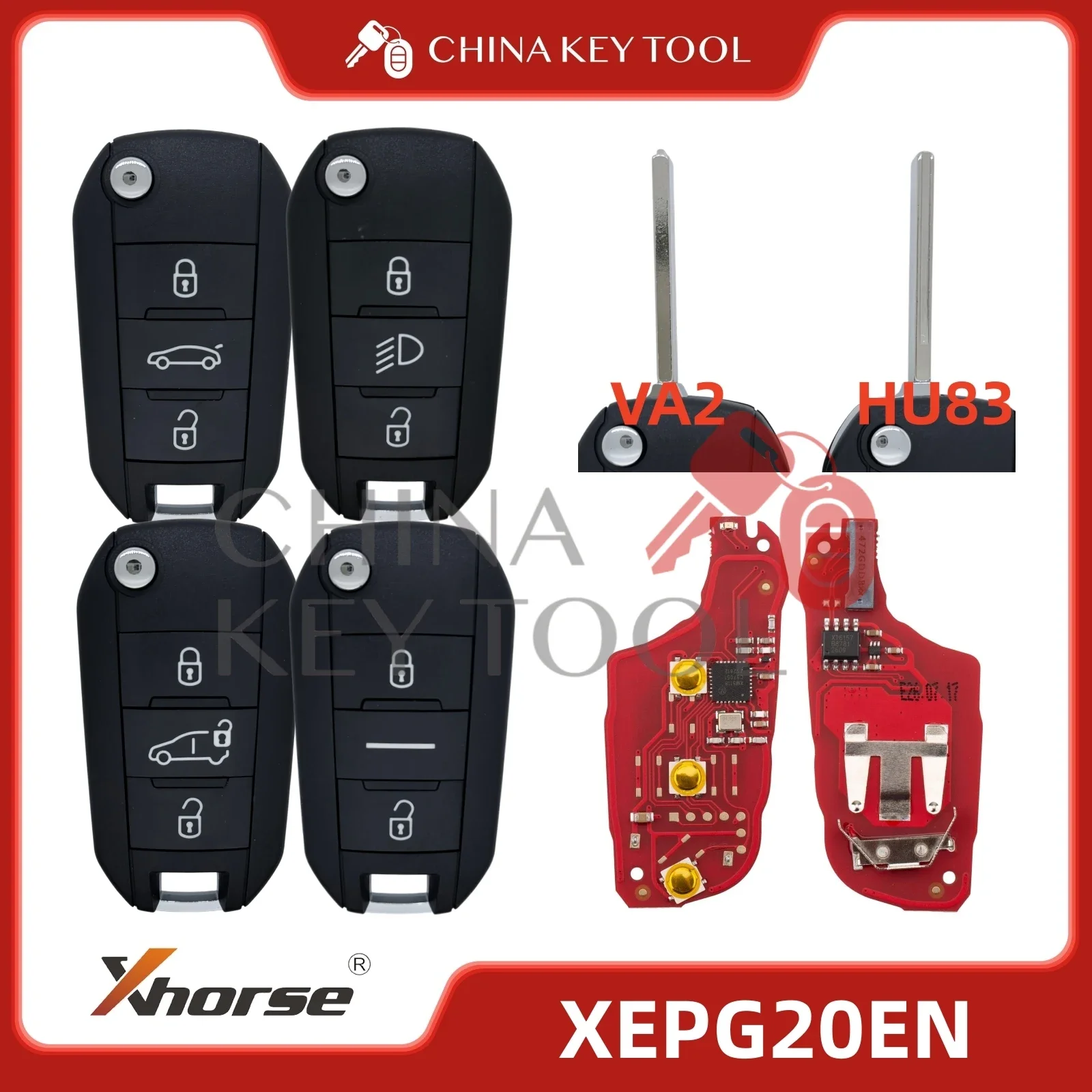 Xhorse XEPG20EN Super Remotes PCB with XT57B Super Chip with Shell for Peugeot Citroen