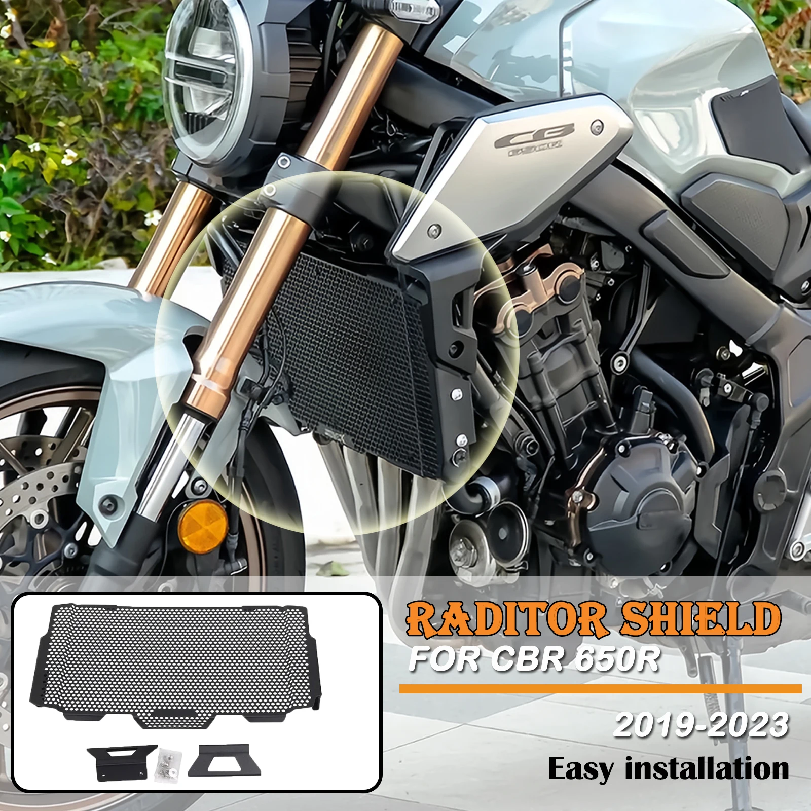 

Fits for Honda CB650R CB650F CBR 650R 650F 2019-2023 2020 2021 2022 Motorcycle Radiator Grille Guard Cooler Protector Cover