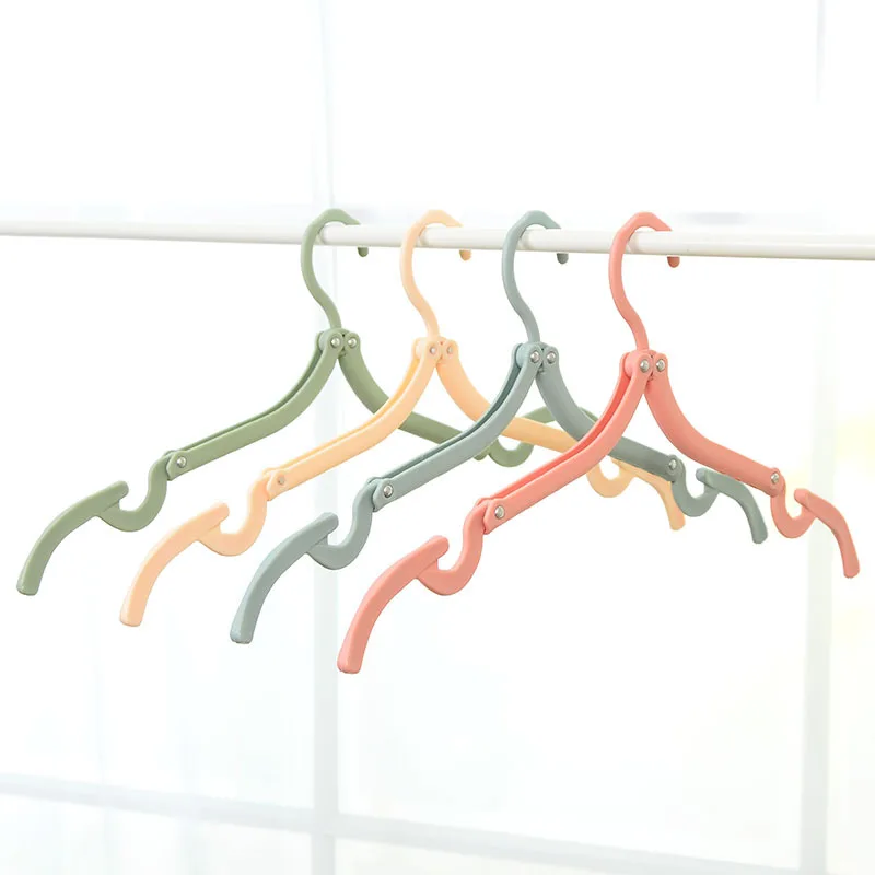 Multifunctional Plastic Foldable Clothes Hanger Travel Space Saving Simple Clothes Support Creative Portable Clothes Hanger