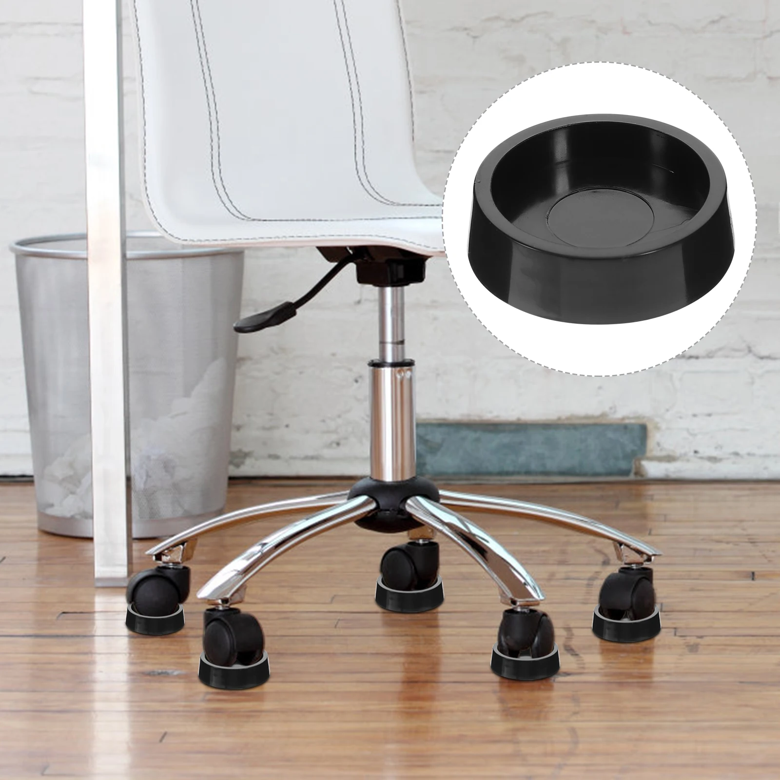 

4 Pcs Anti-slip Wheels and Black Pad Furniture Caster Cups Coasters Rubber Protective Stopper Carpet Feet