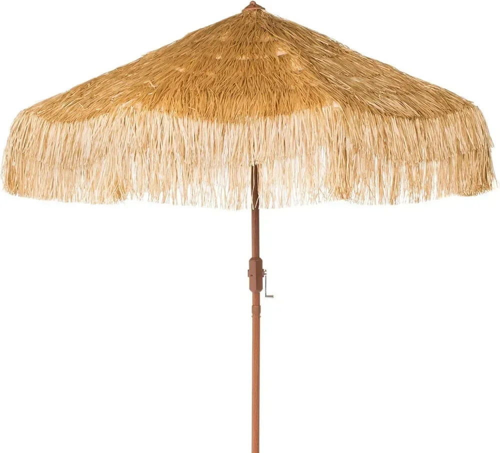 Outdoor Collection Tiki Tan 9-Foot Crank Auto Tilt UV Protected Umbrella