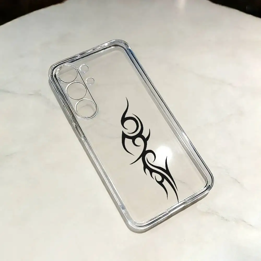 Simple Stylish Patterned Phone Case For Samsung S25,24,23,22,21,20,30,Ultra,Plus,Fe,Lite Transparent Cover