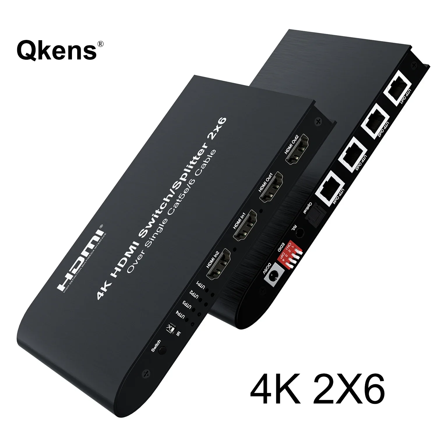 

4K 2x6 HDMI Switch Splitter Cat6 Ethernet Cable Extender 100m 2 in 2 Out with 4 Port RJ45 Port Vs HDMI 2.0 4k 60hz 60m Receiver