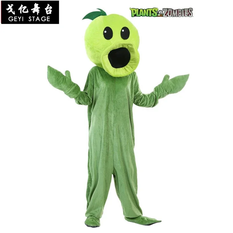 Plant pea shooter costume kids size pea hoodie costume cosplay con copricapo carnevale costumi di Halloween