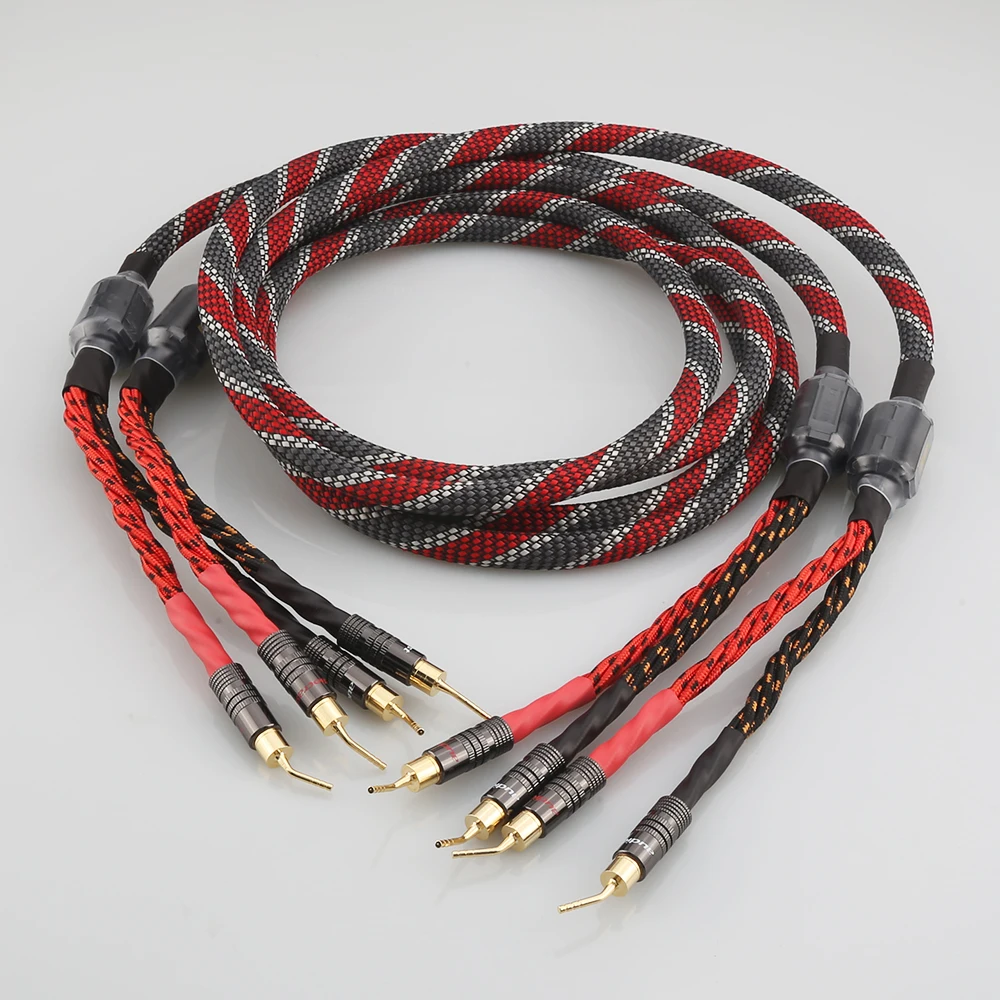 Audiocrast SC082 Điện Cáp Loa HIFI Audiophile Cáp Pin Để Pin Chuối Cắm Loa Dây Dây Âm Thanh