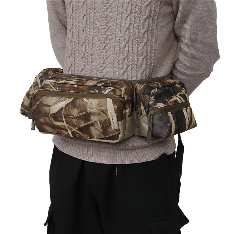 

Наружная поясная сумка с бионическим камуфляжем, сумка для рыбалки и охоты с узором под тростник, регулируемая фланелевая спортивная сумка на пояс для походов и кемпинга