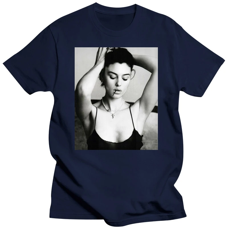 T-SHIRT MAGLIA MONICA BELLUCCI ATTRICE TOP MODEL MODA ITALIA MITO 2 S-3XL 100% Cotton Short Sleeve O-Neck Tops Tee Shirts