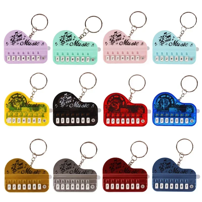 Mini Electronic Piano Keyboard Keychain Baby Portable Musical Instrument Toy Bag Hanging Pendant Glowing Music Toy Kids Fun Gift