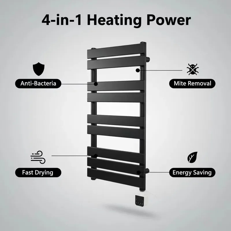 Electric Towel Rack Carbon Fiber Quick Heating Wide Board Bathroom Warmer Household Bath Dryer for Toilet Wall Mounted Heater