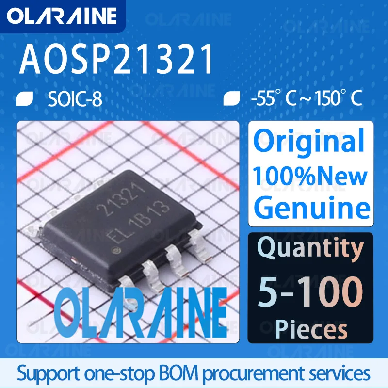 5/10/100Pcs 100%New Original AOSP21321 SOIC-8 transistor MOSFET P-channel  voltage 30 V Power dissipation 3.1W