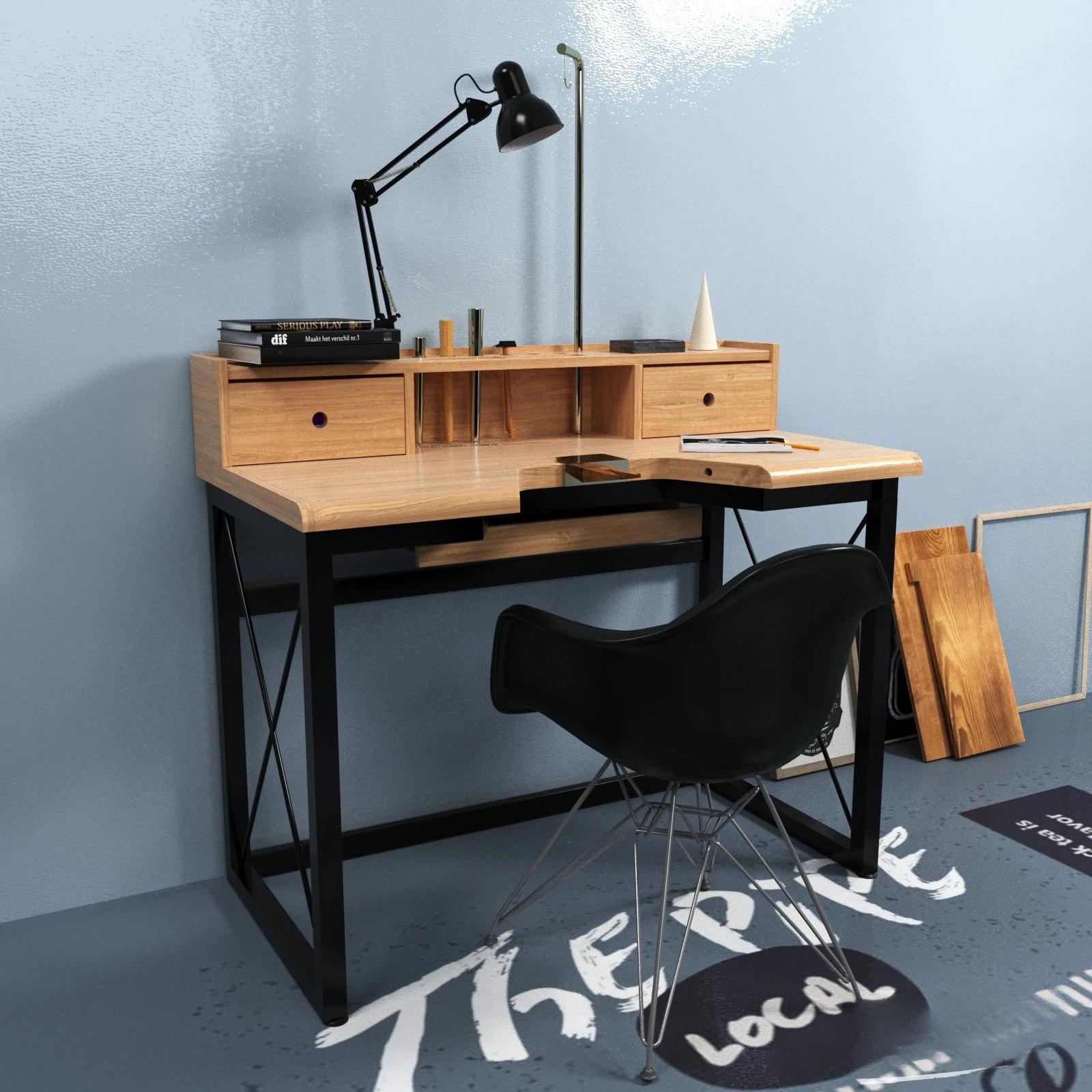 Metalworking table workbench, kung fu table, handmade table jewelry workbench