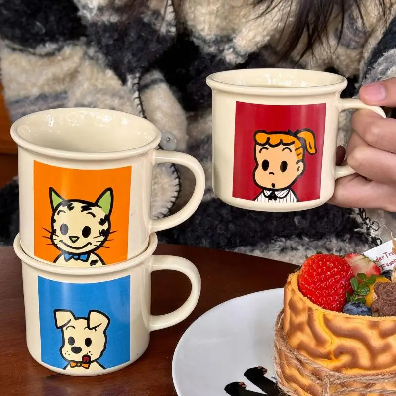 Kawaii Cute Harada Osamu Ceramic Cup Mug Coffee Cup Household Water Cup Retro Cartoon Birthday Gifts Toys For Girlfriend Gifts