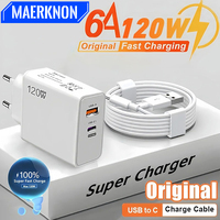 120W USB C Charger PD Fast Charging Phone Charger Power Adapter Type C Cable For iPhone Xiaomi Samsung EU/US Plug Quick Charger