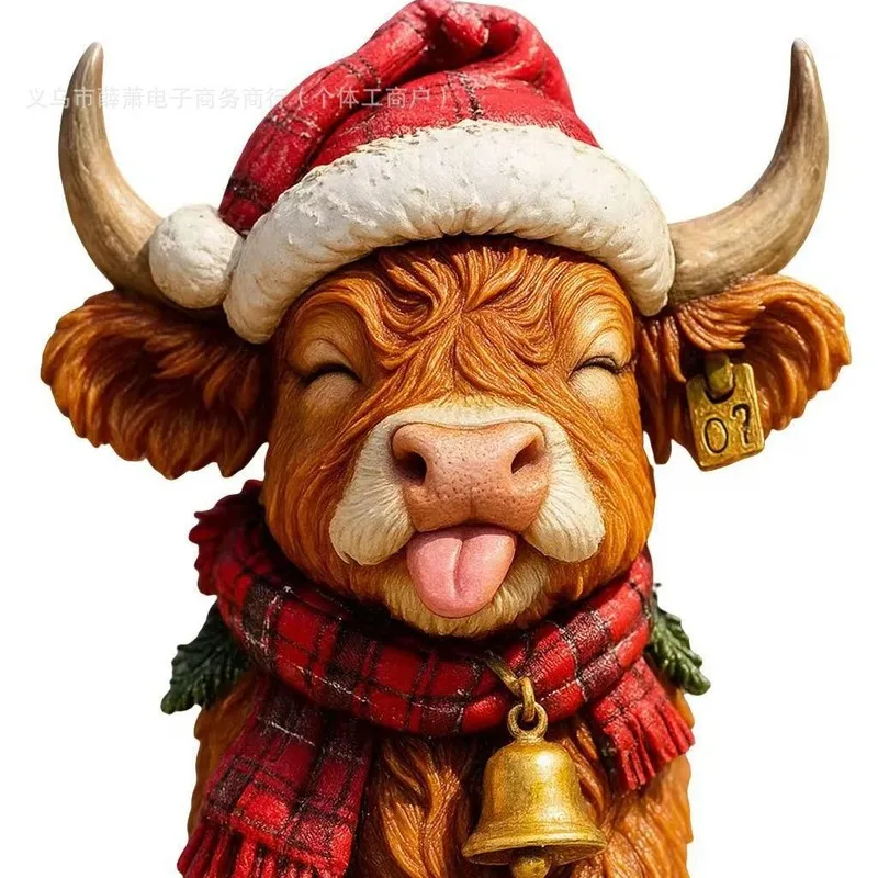 ثلاثية الأبعاد المرتفعات البقرة عيد الميلاد تقويم القدوم شجرة احتفالية الديكور الماشية الاسكتلندية تصميم صندوق أعمى لعبة عصرية ل هدية عيد