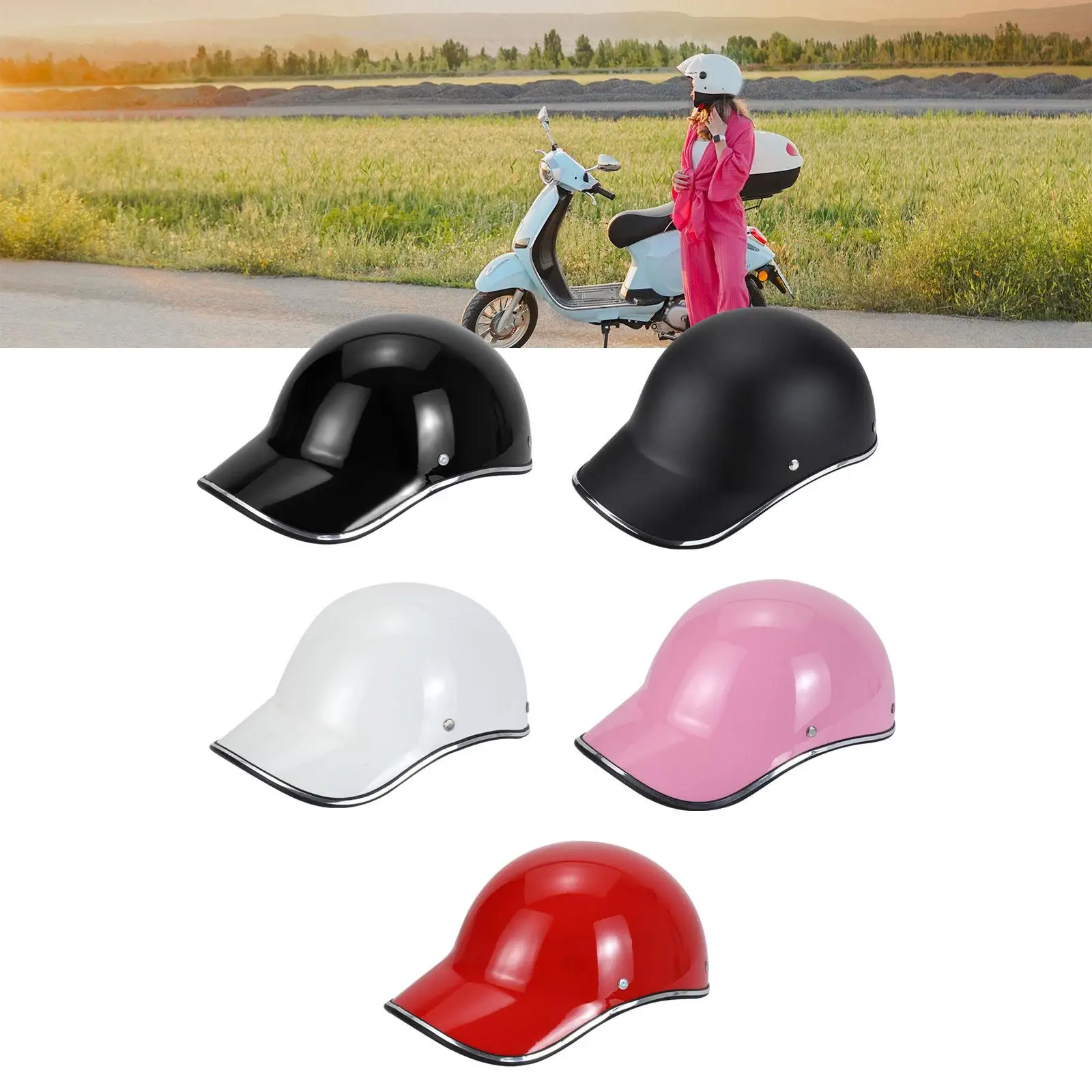 Autocycle Helmet Riding Helmet Lightweight Soft Skin Friendly Lining Breathable Baseball Cap Half Helmet Cycle Helmet Boys