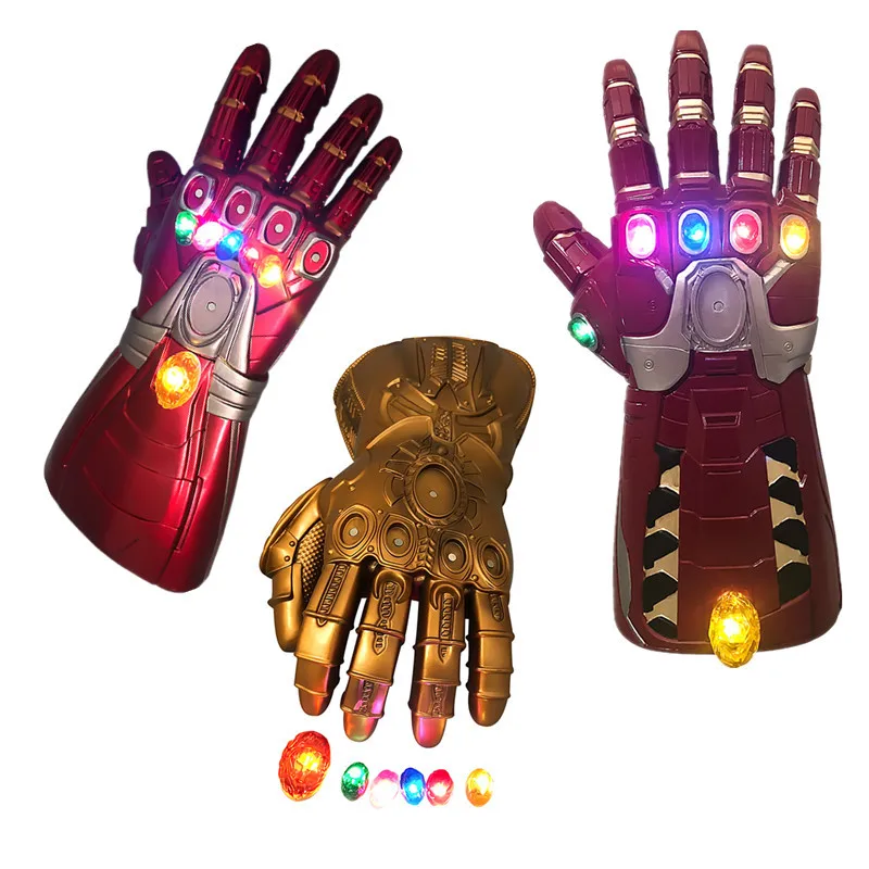 Disney Avengers Infinity War Action Figure Toys Gauntlet Thanos Iron Man Gloves Led Collectible Model Christmas Children's Gift