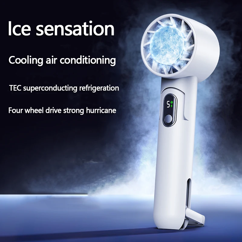 للطي مروحة التبريد الباردة الرياح أشباه الموصلات التبريد مروحة يدوية 4000mAh USB قابلة للشحن مروحة التبريد مبرد الهواء في الهواء الطلق