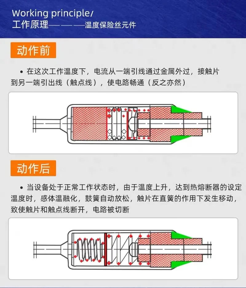 TF Thermal Fuse RY 10A 15A 250V Temperature 65C 73C75C 85C 100C 110C 120C 130C 152C 165C 172C 185C 192C 200C 216C 240C 280C 300C