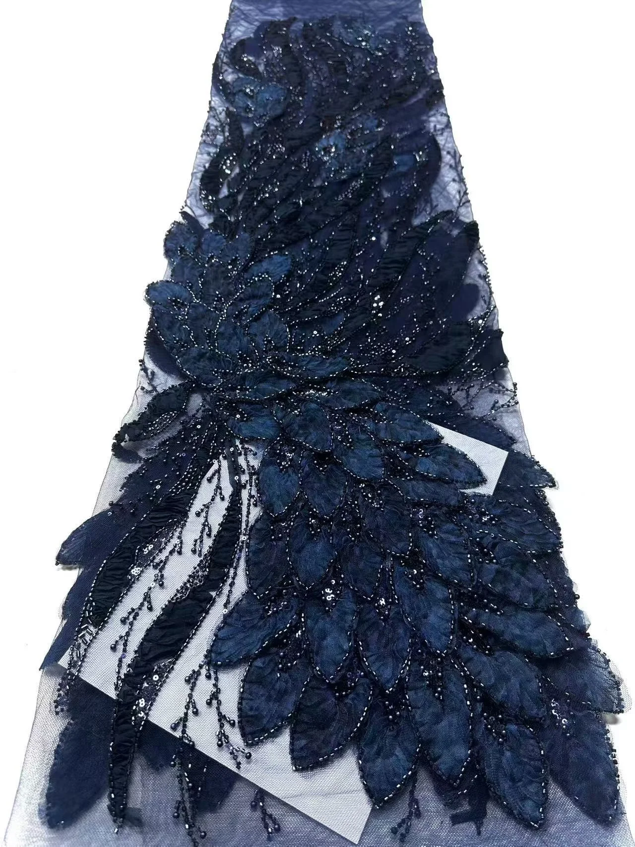 

Latest 2026 High Quality African Nigerian With Tulle Sewing Lace Fabric Guipure Embroidery Beads Dresses Sequins 5Yards DP0519