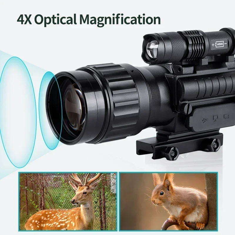 Night Vision Riflescope 4X Monocular Infrared Digital Sight φ50mm for Hunting Wildlife Bird WatchingCamping Hiking