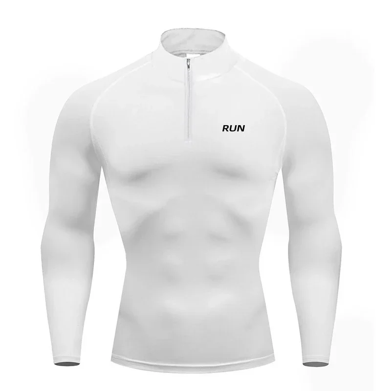 Siłownia Odzież do kulturystyki Męska odzież sportowa Koszulki treningowe Kompresja Fitness Koszulki polo z długim rękawem Szybkoschnące obcisłe koszulki polo — zdjęcie 5