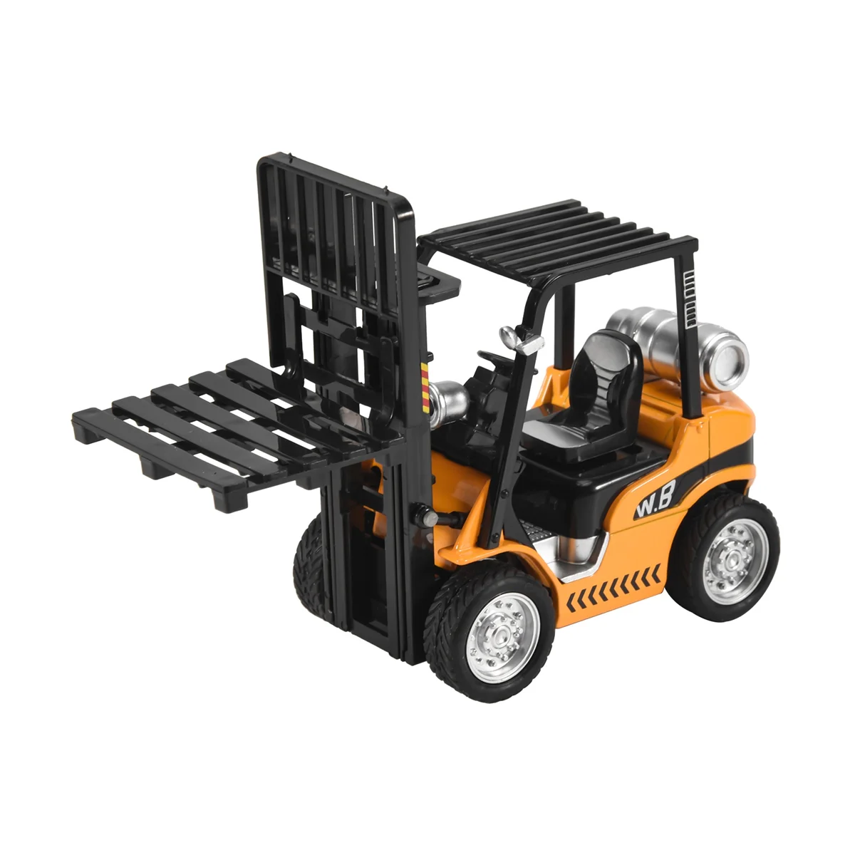 1:24 Diecast Construction Forklift Hoist Model Cars Boy Truck Toys with Pull Back Function Sound Light for Kids Gift Box