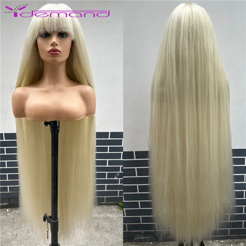 120cm Long YAKI Straight Wigs With Bangs Daily/Cosplay Wigs Heat Resistant Hair For Woman