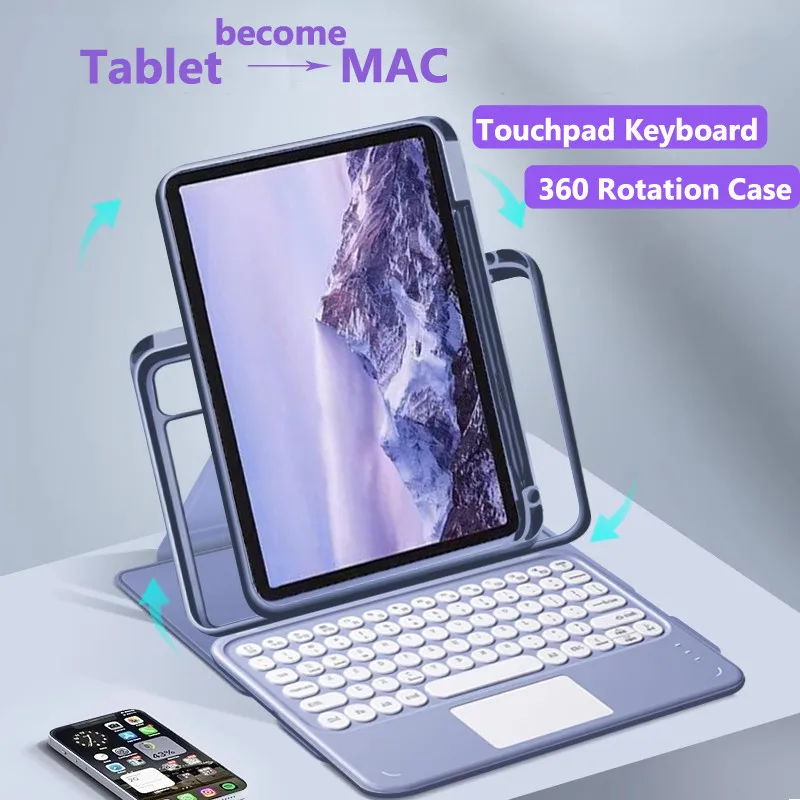 For Huawei MatePad 12 X 2024 Air 12 Pro 12.2 SE 11.5-inch S 10.4 2022 2020 Pro 10.8 Touchpad Keyboard 360° Rotation Stand Cover