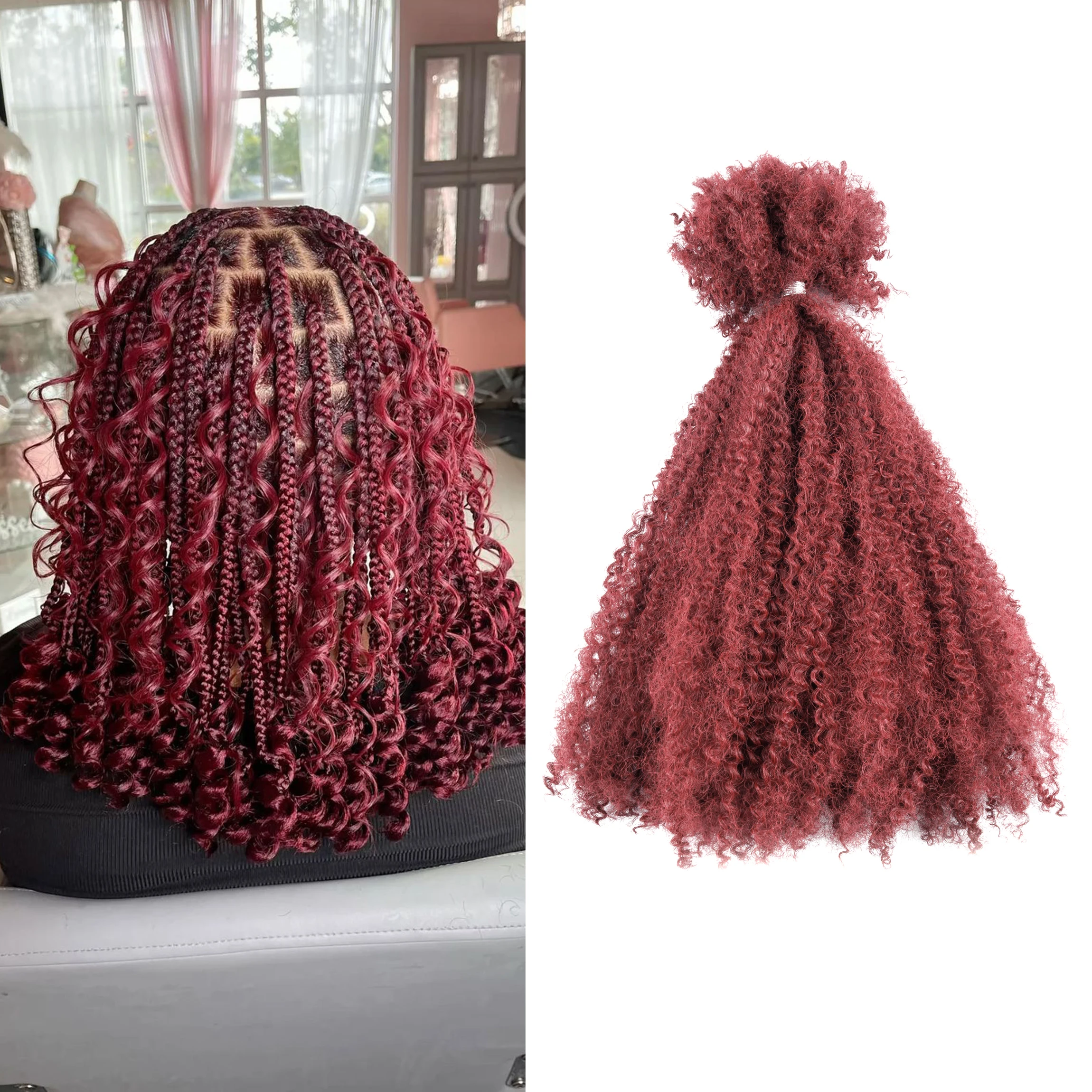 Synthetic Hair #Bug Braiding Hair Kinky Curly Bulk Blend Hair Extensions for Braiding Twist Locs