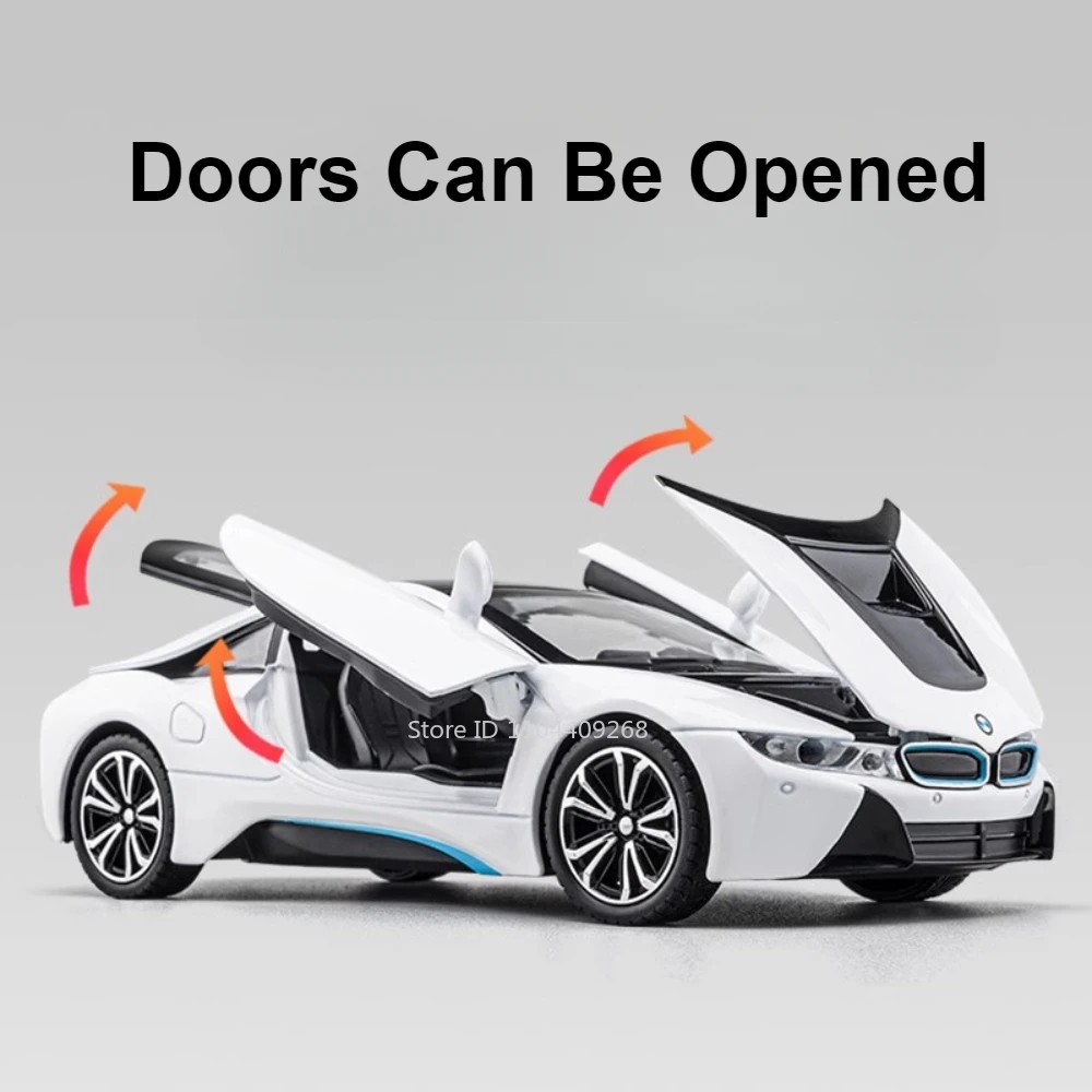 1:22 Scale I8 mc20 กีฬารถของเล่นDiecastโลหะดึงกลับจําลองเสียงหรูหรารถยนต์รุ่นคอลเลกชันเครื่องประดับ