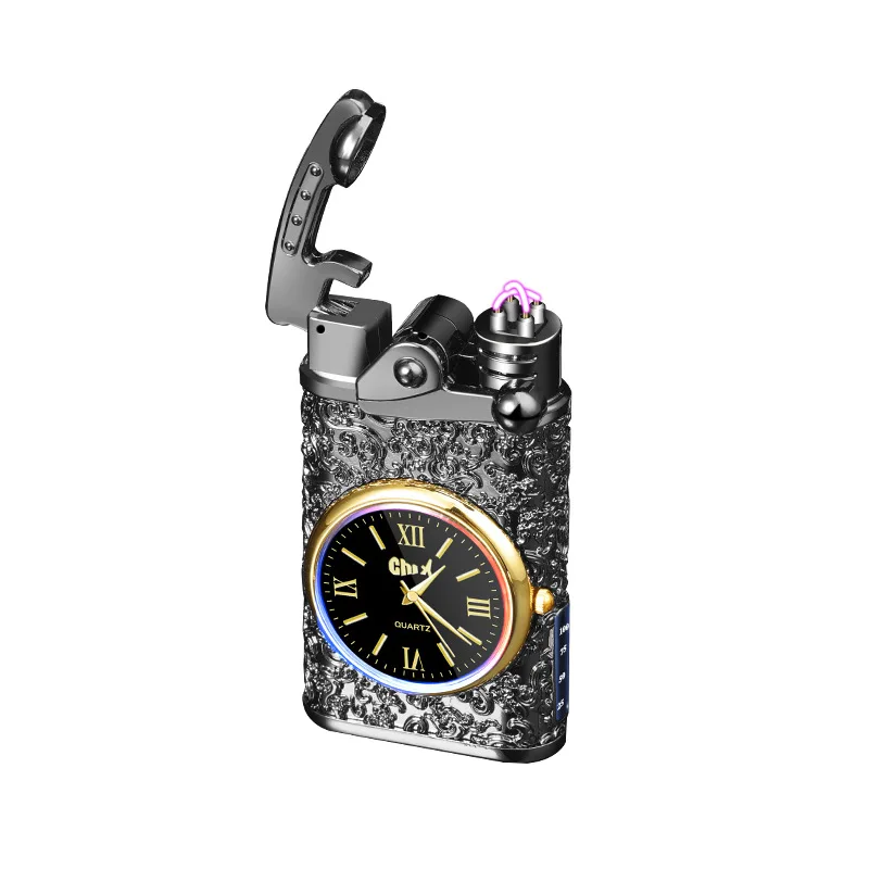 Rocker Arm Voice-Activated Arc Lighter, Watch & Power Display Electric Lighter, Rechargeable Dial Cigarette Lighter view 5