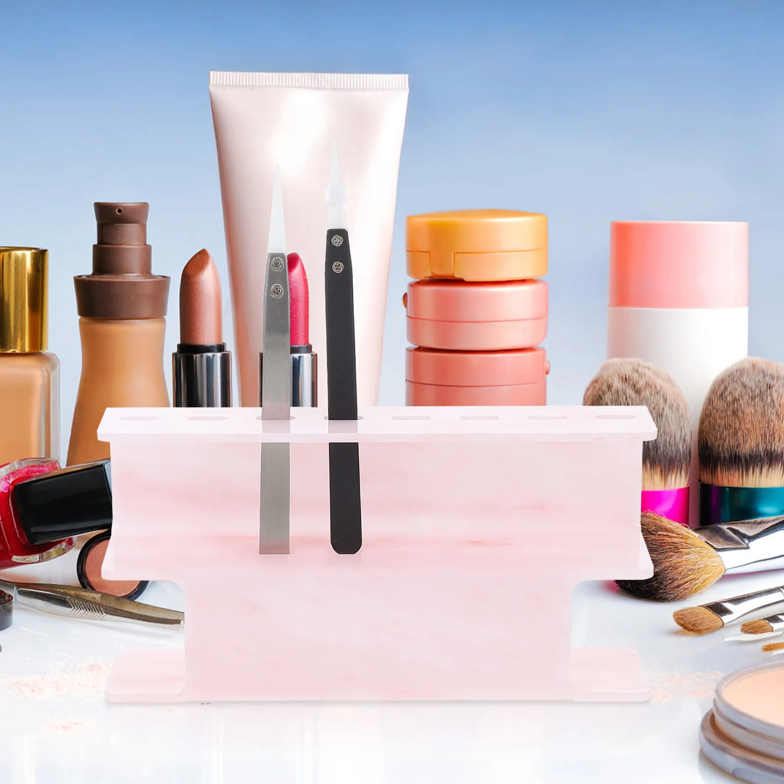 

8 Position Acrylic Tweezers Display Rack for Lash Technicians Eyelash Tweezers Holder Professional Salon Nail Art School Storage