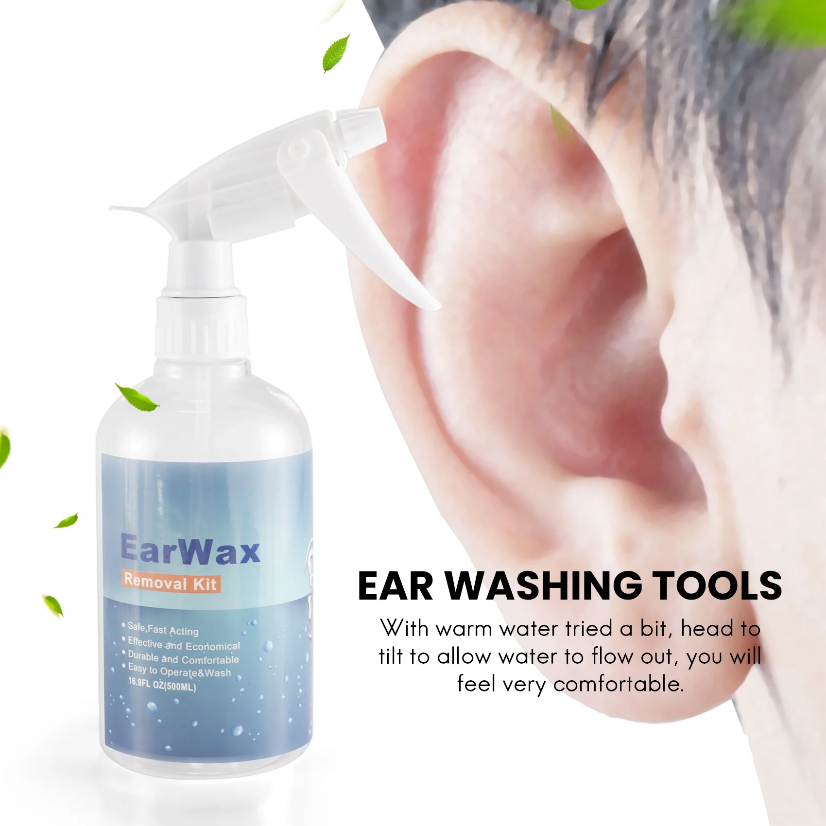 ●500ML Ear Irrigation Cleaning Kit Ear Wax Removal Kit With Ear Washing Syringe Ear Care