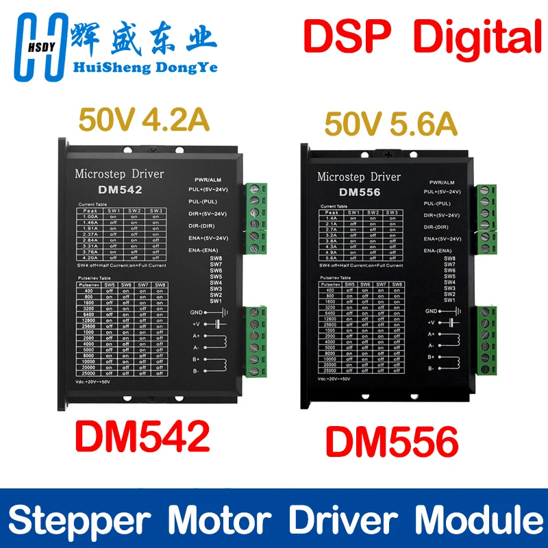 Microstep Motor Driver DM542 DM556 Suitble for 42 57 Stepper Motor Nema17 Nema23 Supply Voltage 20-50V DC 1-5.6A