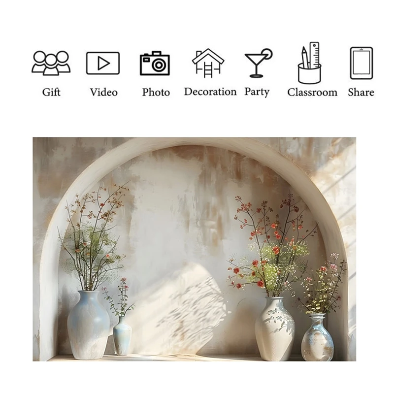 210X150 ซม.การถ่ายภาพพื้นหลังผ้า Simple Plant Arch สตูดิโอบรรยากาศในร่มการถ่ายภาพพื้นหลังผ้า-WMAN